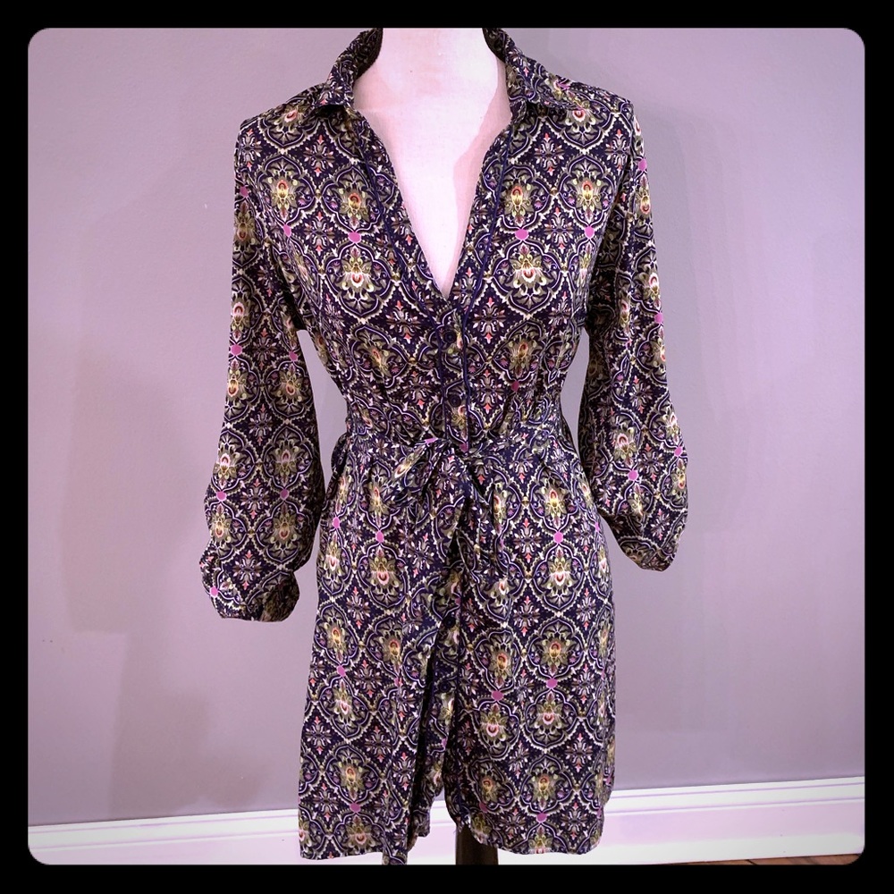 Super unique paisley button up dress